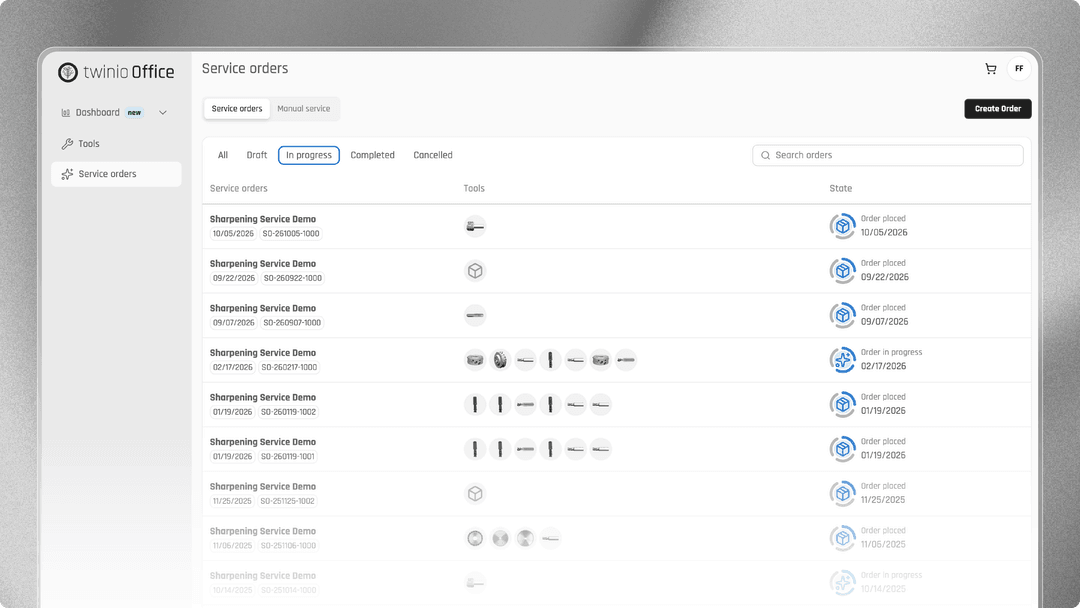 Screenshot of twinio