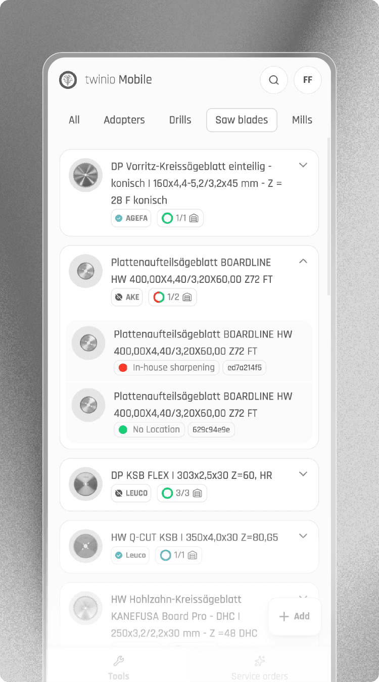 Screenshot of twinio